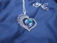 Valentýna SWAROVSKI(set stříbrný, krystal modrofialový)