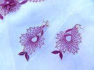 Set květinový náhrdelník  + náušnice růžové