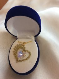 Valentýna SWAROVSKI (náhrdelník zlatý, krystal čiřý)