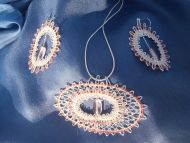 Set ovál růžový - náhrdelník + náušnice