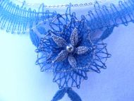 Set květinový náhrdelník  + náušnice modré